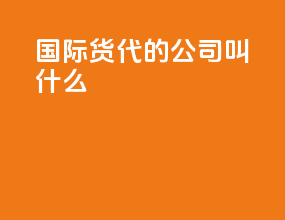 国际货代的公司叫什么