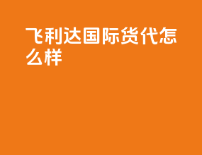飞利达国际货代怎么样