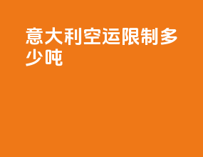 意大利空运限制多少吨