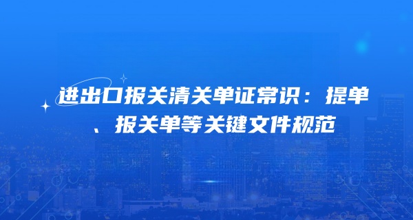进出口报关清关单证常识：提单、报关单等关键文件规范